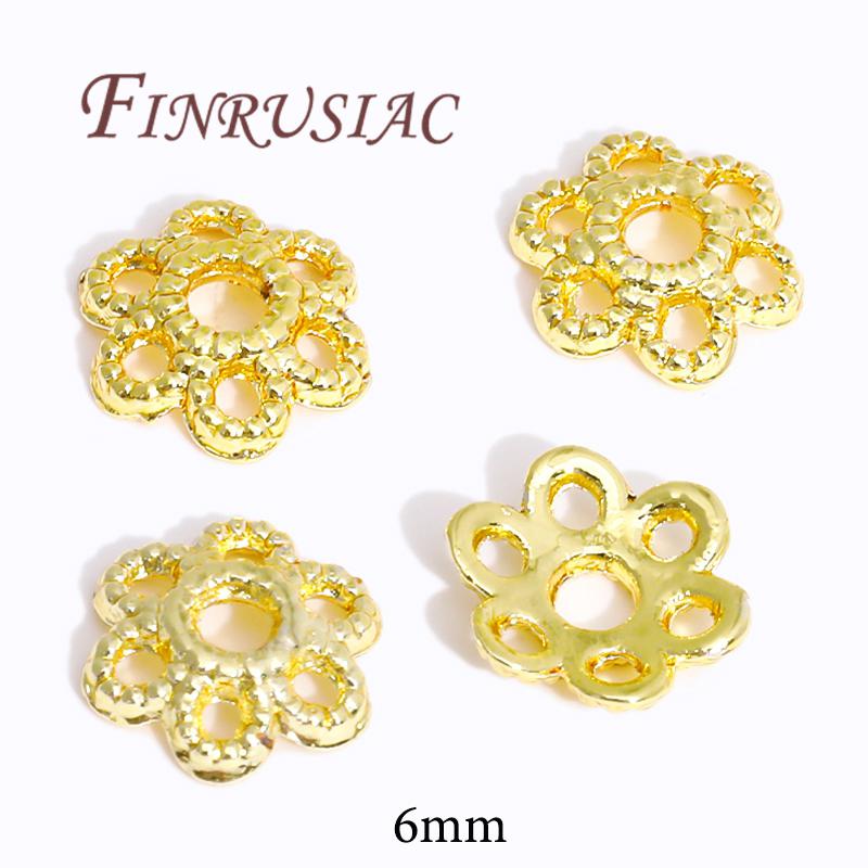 18K/14K Gold Plated Beads Cap For Jewelry Flower Bead Caps Jewelry Making Supplies Spacer Beads DIY Bracelets Accessories