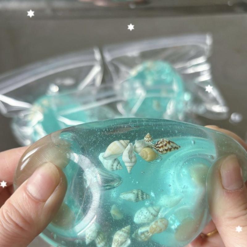 Ocean Themed Stress Balls Shiny Seashell Design  Squeeze Toys for Stress Relief Christmas Stocking Stuffers one size синий