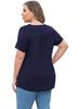 Top Estivo da Donna Taglie Forti con Ruffle in Pizzo a Manica Corta e Cintura (M-4XL)