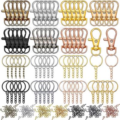 350pcs Keychain Hooks Snap Hooks 360 Degree Rotatable Swivel Clasps For Wallets Handbags Lanyards