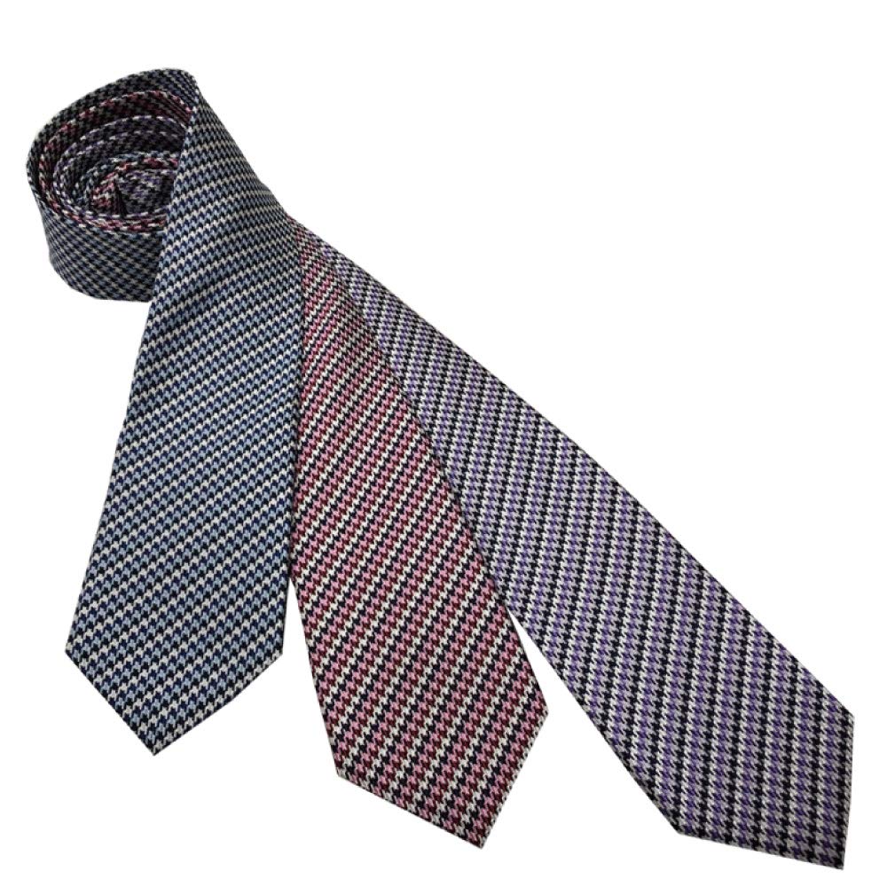 Necktie Nishijin Ori Houndstooth Pattern Silk Purple Business Casual Day Present Gift Made In Japan [OnCoM] Men's Father's Thsu2002-003