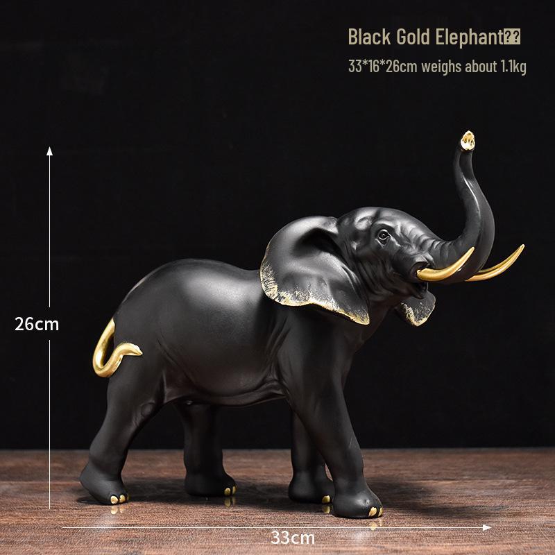 Modern Light Luxury Elephant Ornament - Resin Handicraft for Office, Living Room, or TV Cabinet Decoration