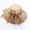 Beach Hat Floral Design Sun Protection Adjustable Organza Thin Elegant Sun Cap Fashion Accessories