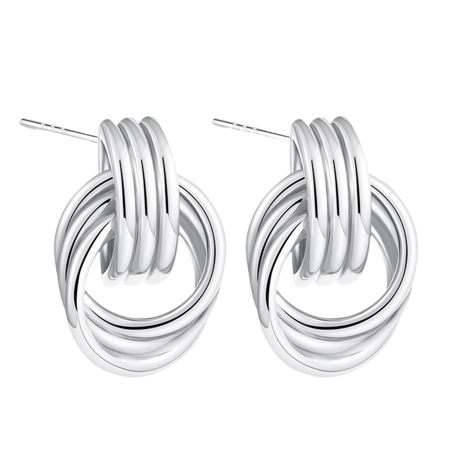 

Многофункциональные серьги Аксессуары для вечеринок Серьги-пусеты Модные серьги Текстура из нержавеющей стали Подходят к любому наряду S серебряный