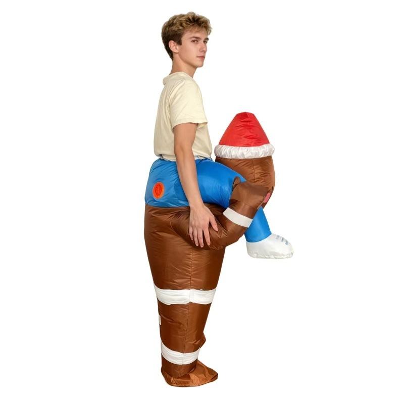 Gingerbread Man Back Inflatable Suit Popular Halloween Dress Up Funny Props Riding Inflatable Puppet Suit