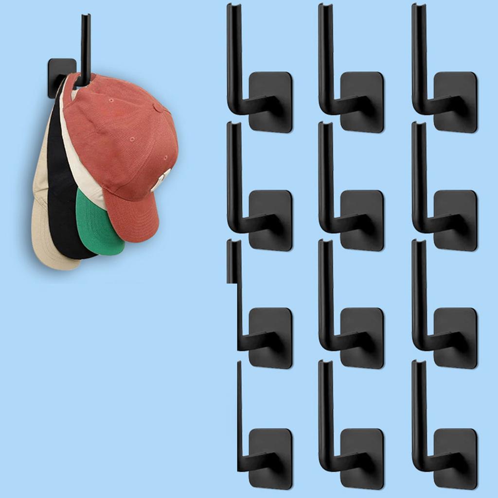 Strong Adhesive Hat Rack Organizers Baseball Caps Holders L Shape Hat Hangers Wall Mounted Cloth Hanger Easy To Install