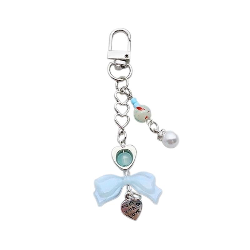 

Fashionable Beaded Keychain Acrylic Alloy Phone Charm Elegant Bag Pendant Gift Fashion Eye Catching Keyring Jewelry