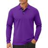 Men's Color Button Lapel Long Sleeve Top Men's Casual Fashion Long Sleeve Top