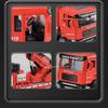 1/32 Fire Ladder Truck Water Tanker Car Toy Model Alloy Diecasting Doors Opened Water Spray Models Decorative for Children Gifts