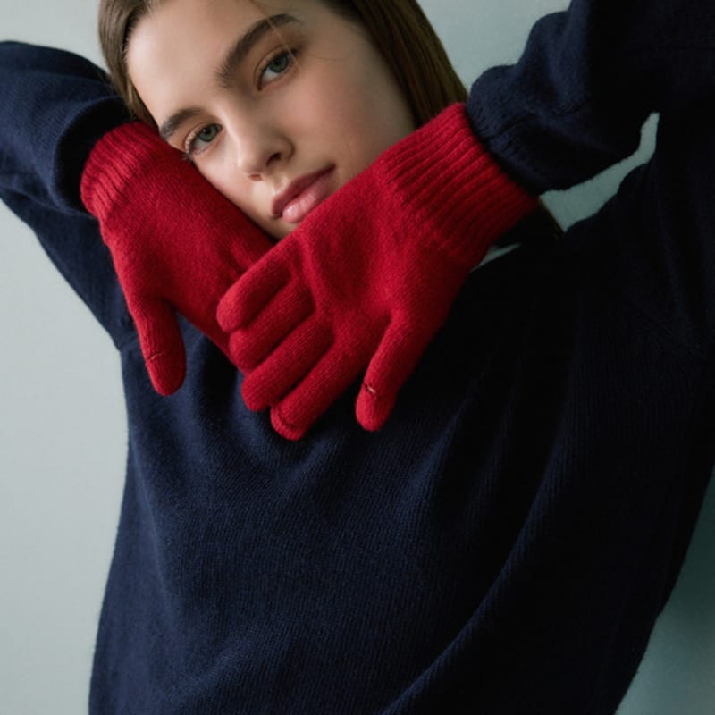 LAP Fingerhole Wool Knit Gloves AQ7AGA01