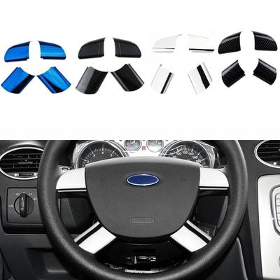 4 Bucăți Panou Volan Mașină din Oțel Inoxidabil cu Paiete Capac Ornament Autocolant pentru Ford Focus 2 Mk2 2005 - 2012 Accesorii