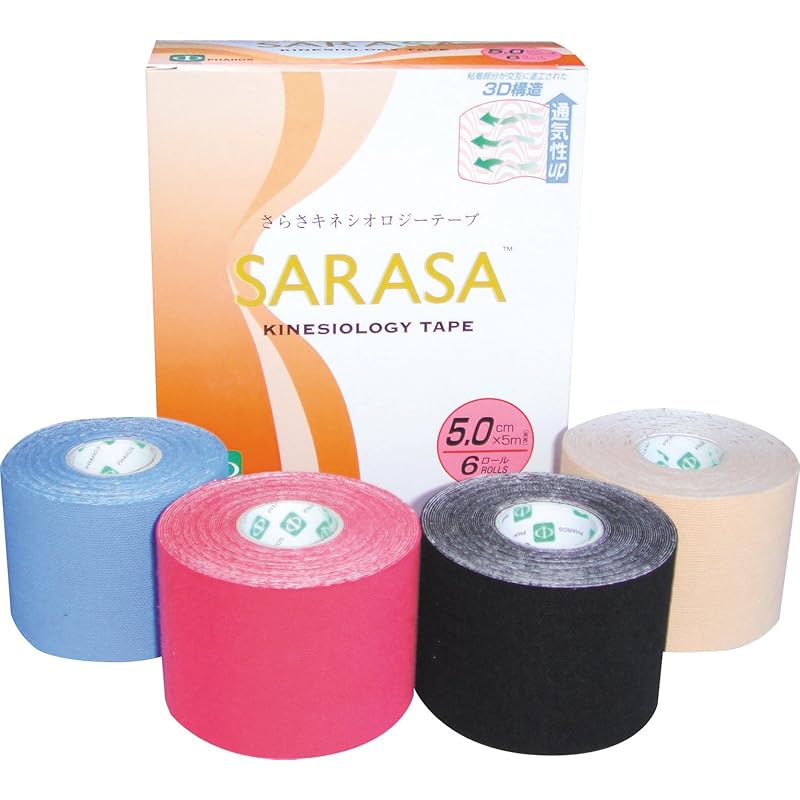 

Pharos kinesiology tape black 5.0cm width x 5.0m Contains 6 volumes 6KLK500