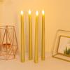 2Pcs Flameless Taper Long Candles Battery Operated Fake Flickering LED 3D Candlesticks Dinner Halloween Table Party Decor