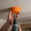 Wall Ceiling Drilling Dust Collection Disc, Orange Central Guide Hole Dust Shield Compatible with Drill Bits