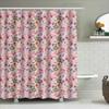 Watercolor Flower Bath Shower Curtain Decorative Printing Purple Pink White Fabric Waterproof Rainproof Bathroom Accessories