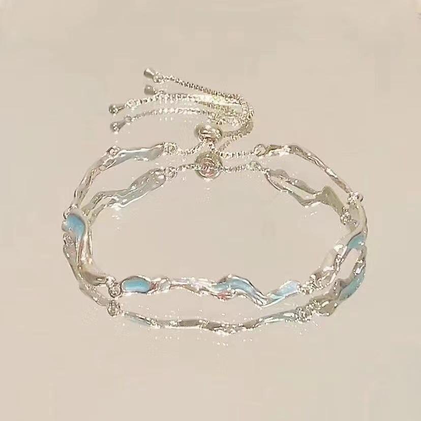 Pink Zircon Cherry Blossom Bracelet: Trendy, Sweet, Versatile, Luxury Women's Jewelry.