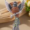 Vintage Eagle Brooch With Sparkling Multicolor Crystals Retro Cartoon Design Durable Alloy Material For Coat Jacket Fashion Accessory Gift