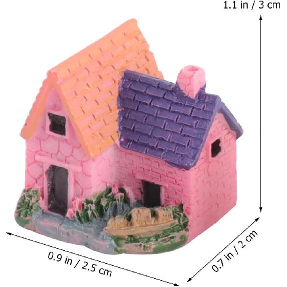 4pcs Miniature House Fairy Garden Resin House Bonsai Craft Micro Landscape DIY Garden Decoration Village Decor
