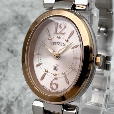XC Pink Dial Solar Quartz Oval Watch for Made In Japan Eco-Drive Two-Tone Women