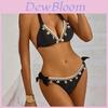Set Bikini da Donna in Nylon con Laccetti Laterali per Nuoto e Abbigliamento da Spiaggia