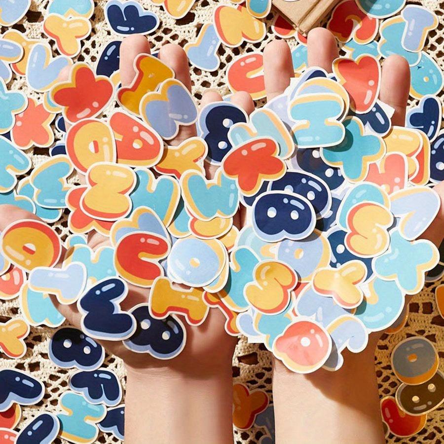 

1box Colorful Cute Alphabet Number Decorative Sticker Self-Adhesive Letters For Scrapbooking Journal Back To School one-size серый