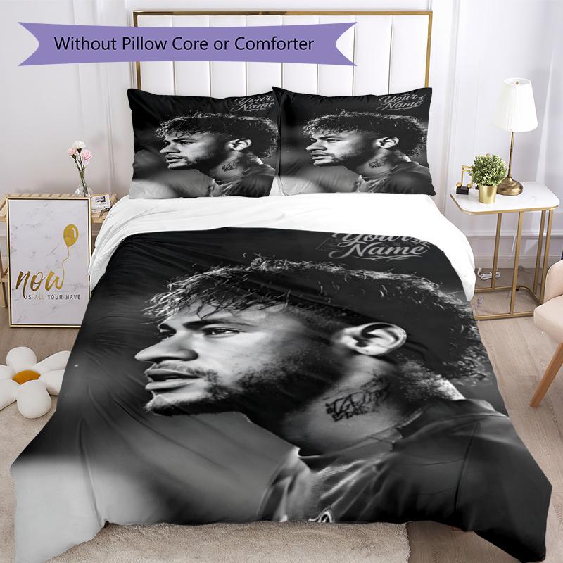 Neymar Glow Party Bettwäsche-Set Geeignet für Spielzimmer Leichtes Weihnachtsgeschenk