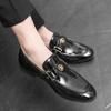 Black Men Loafers Pu Leather Square Toe Slip-On Business Mens Formal Shoes Handmade Dress Shoes Size 38-47 Men Shoes