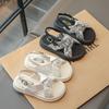 Girls Beach Shoes Non-slip Soft Sole Kids Sandals Chic Princess Style 2025 Summer New Girls Fashion Shoes Open Toes Hook&loop