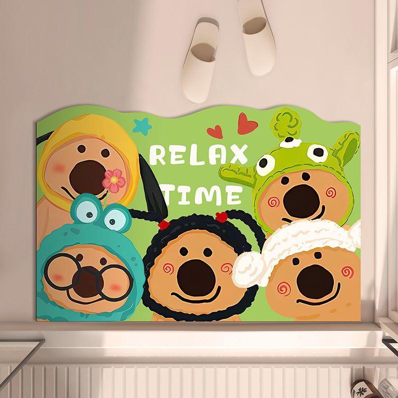 Special-shaped bathroom door absorbent mats toilet mat diatom mud anti-skid