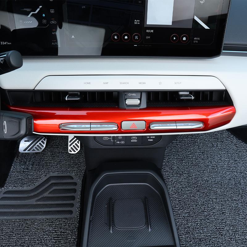 For Kia EV4 2025 2026 Carbon Fiber Dashboard Middle Air Conditioner Vent Cover Trim Car Interior Accessories LHD