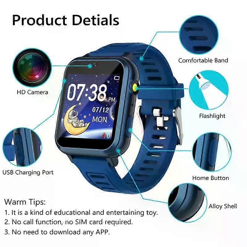 Kids Smart Watches With 16 Games Camera Music Alarm Flashlight Step Count Birthday Gifts For Age 3-12 Boys Girls