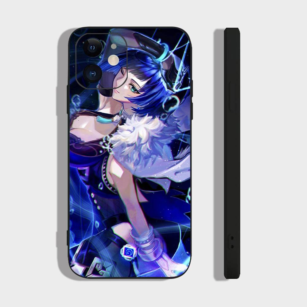 

Yelan Anime Game Genshin Impact Phone Case For IPhone 17 Air 16 15 14 13 Pro Max 11 12 Black Silicone Cover IPHONE 16PLUS