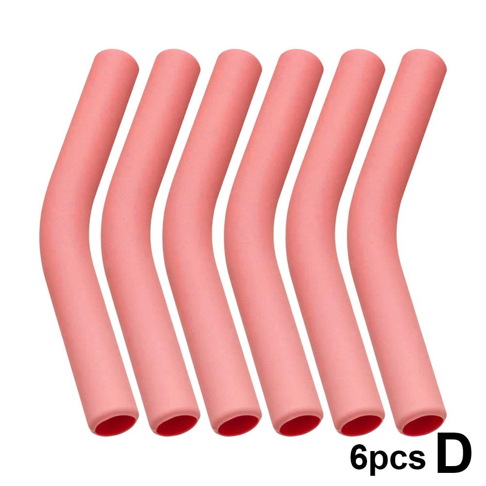 6pcs New High-end Metal Straw Silicone Tips 8mm Outer Diameter Food Grade Rubber Straw Covers Flex Elbow Hydraflow Straw