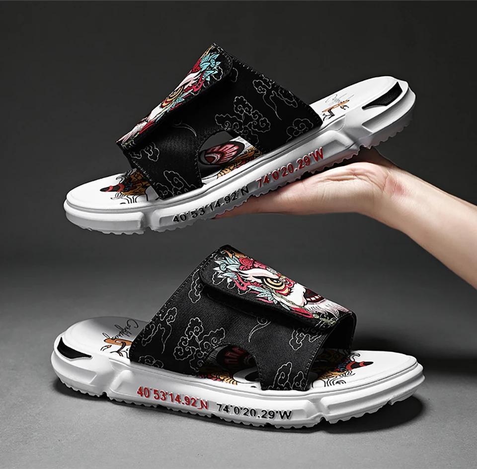 Summer Youth Slippers Men Unique Design High Quality Slippers Non-Slip Outside Flip Flops Thick-Soled Toe Sandals