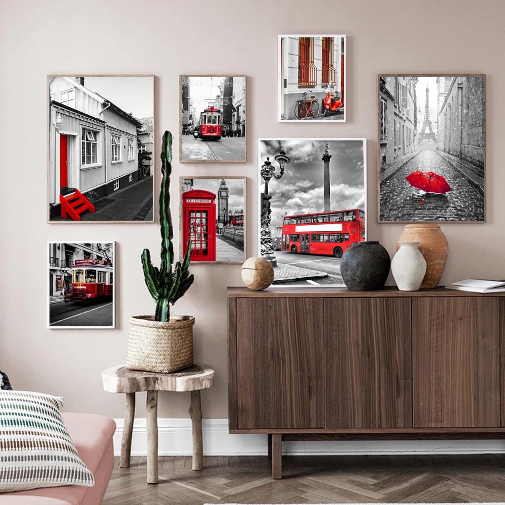Nordic City Landscape Fashion Canvas Painting World Famous City Street View Poster Office Living Room Home Decoration Mural No Frame