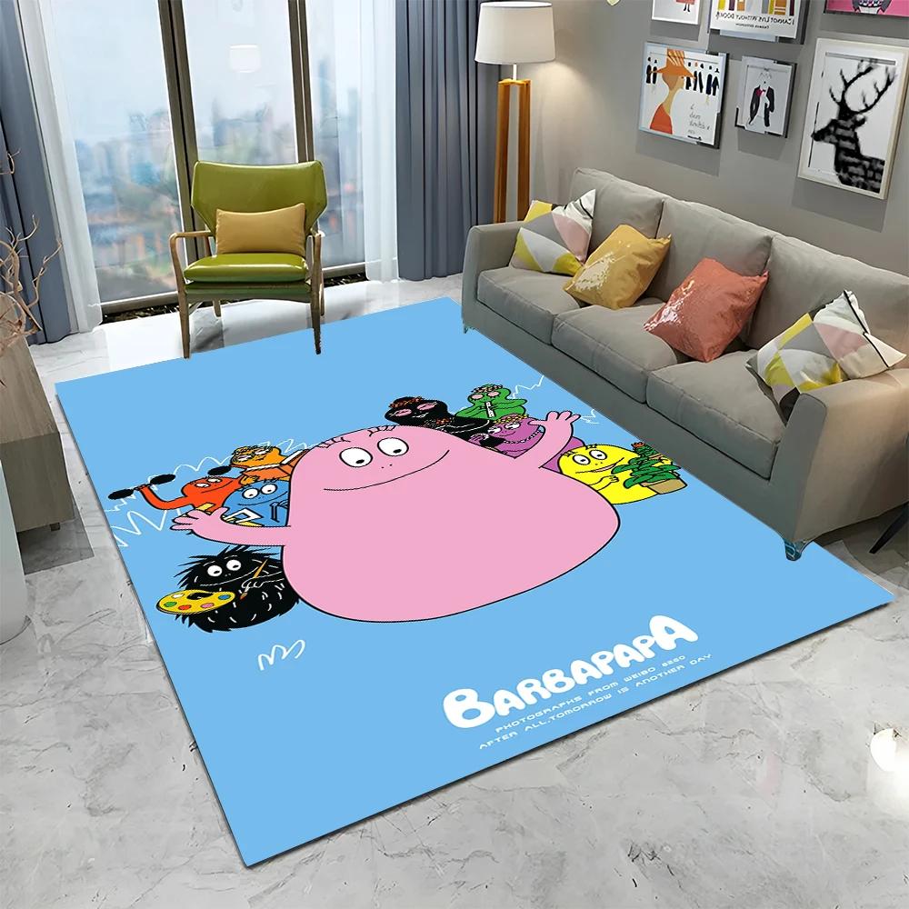 Tappeto Cartoon Anime Famiglia Barbapapa per Casa Soggiorno Camera da Letto Divano Zerbino Decorazione, Tappeto per Area Bambini Tappetino Antiscivolo