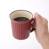 Yamago Pottery Set of Blue and Mino Stylish Shaved Mug of Mugs, 2, Red, Ware, (Set 2)