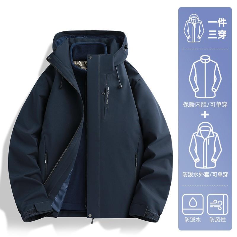 Womens 3-in-1 Winter Outdoor Jacket Removable Down Fleece Liner Windproof Hiking Ski Coat