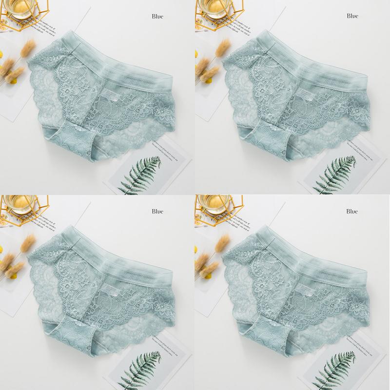 4Pcs Seamless Women Sexy Lace Panties Cotton Breathable Underwear Girls Briefs Low Waist Underpants