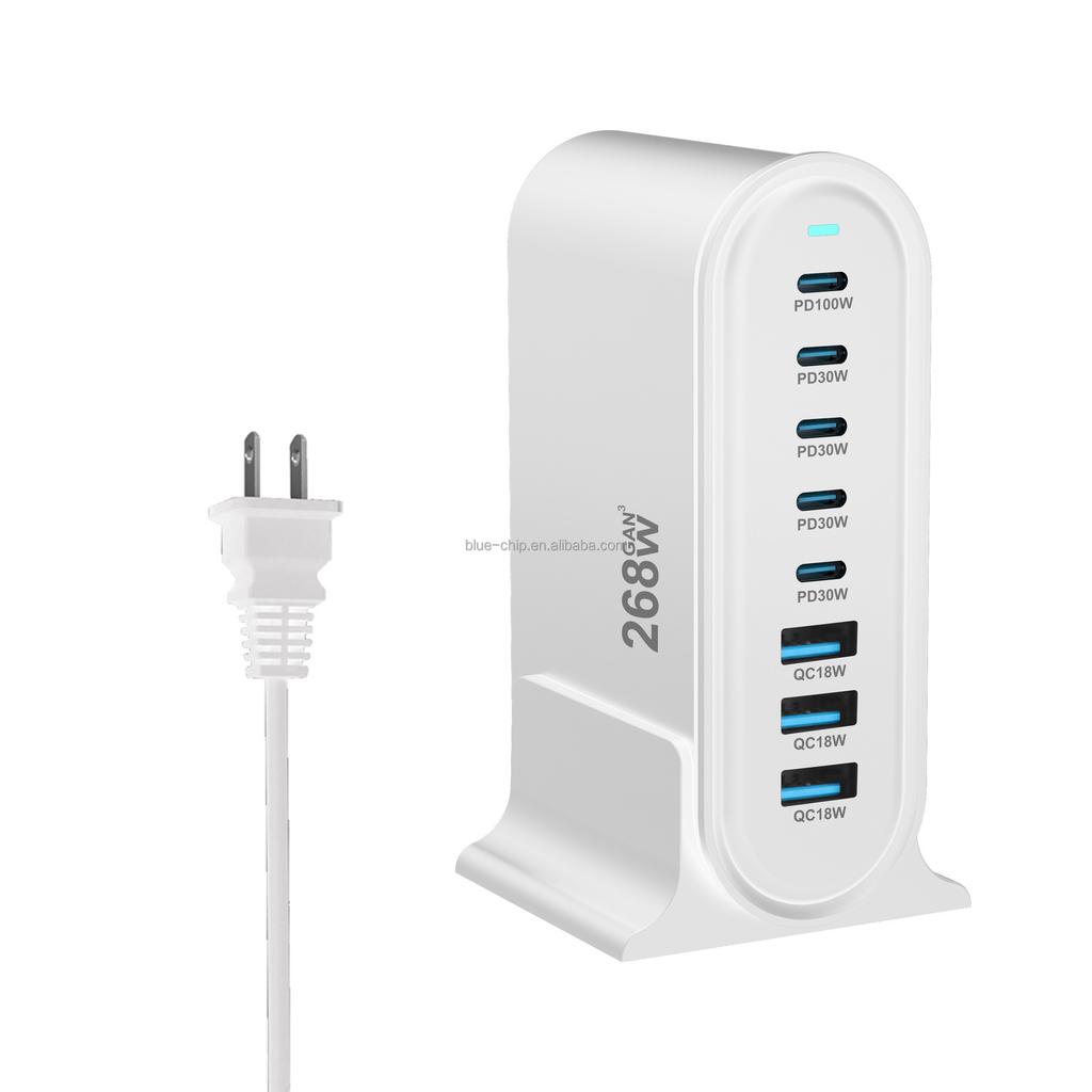 268W Gan New Design Home Universal Dock Multi Cell Phone Station Wall Usb C Type Fast Charging Laptop Chargers and Adapters