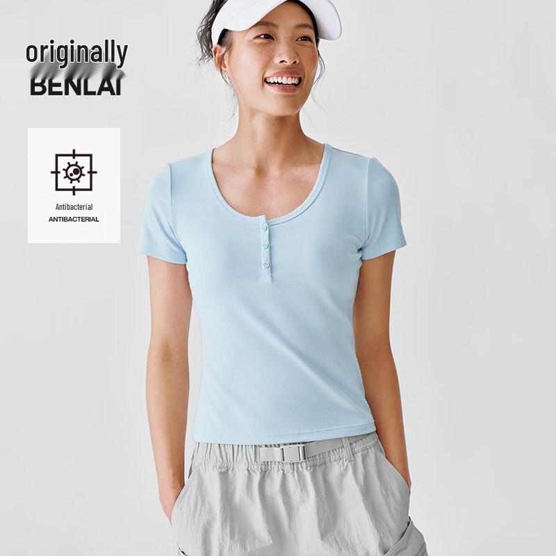 

BENLAI Women s Antibacterial Slim Fit Short-Sleeve T-Shirt M