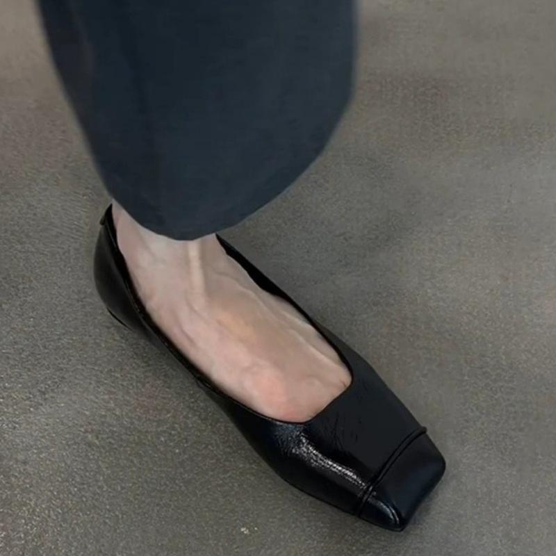 Fashion Mary Jane Square Toe Casual Low Heel Shoes 2025 Autumn New Fashion Daily Dress Up Temperament Women Flat Shoes Soft Soled Shoes