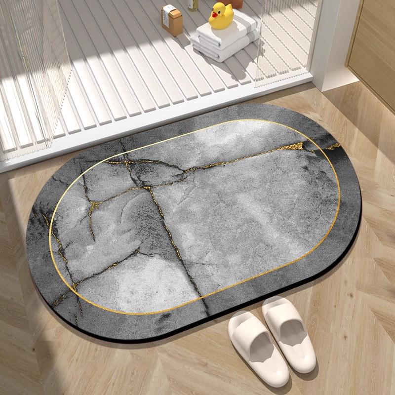 Simple Style Diatomaceous Earth Floor Mat - Stain & Wear-Resistant Bathroom/Toilet Entrance Mat