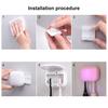 Toothbrush Holder UV Sanitizer Punch-free Wall-mounted Anti-slip USB Rechargeable Travel Home Toothbrush Cleaner Case for All Electric And Manual