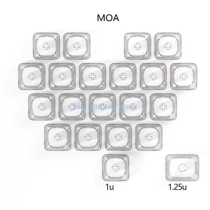 R6FF Heart MOA Profile 1U 1.25U No Engraveds Blank Keycap for Mechanical Keyboards