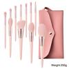 11-Piece Pink Makeup Brush Set: Eyeshadow, Contour, and Powder Brushes