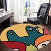 1pc Doodle Art Office Round Area Rug,  Mat Suitable For Office, Under Office Chairs Bedroom Living Room Home Decor, Room Deco