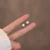 S925 Silver Needle Small Flower Petal Stud Earrings for Women, Fresh & Cute Design, Light Luxury Resin Drop, Elegant and Timeless.