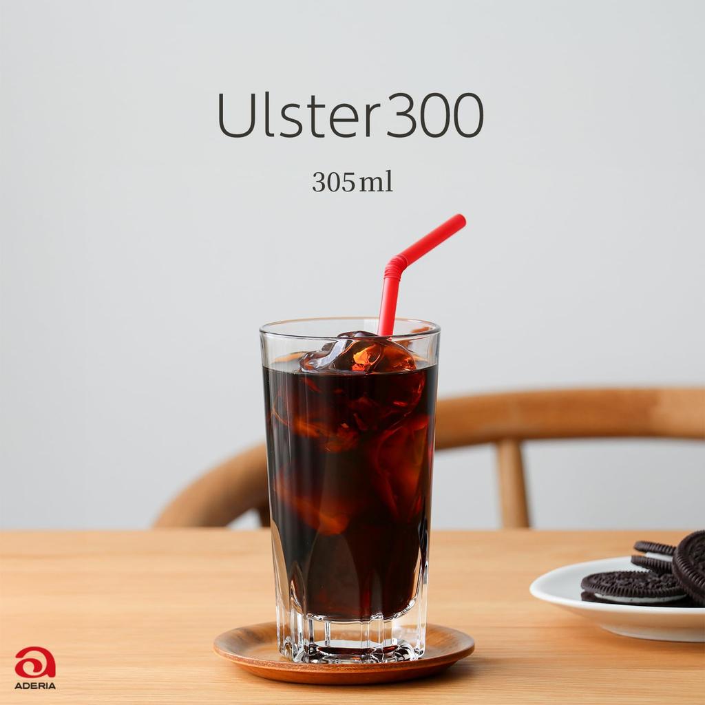 ADERIA Ulster 300 305ml Clear Made in Japan 373 commercial and home use glasses for craft stylish cut iced iced simple 6-Pack Durable, shatterproof,