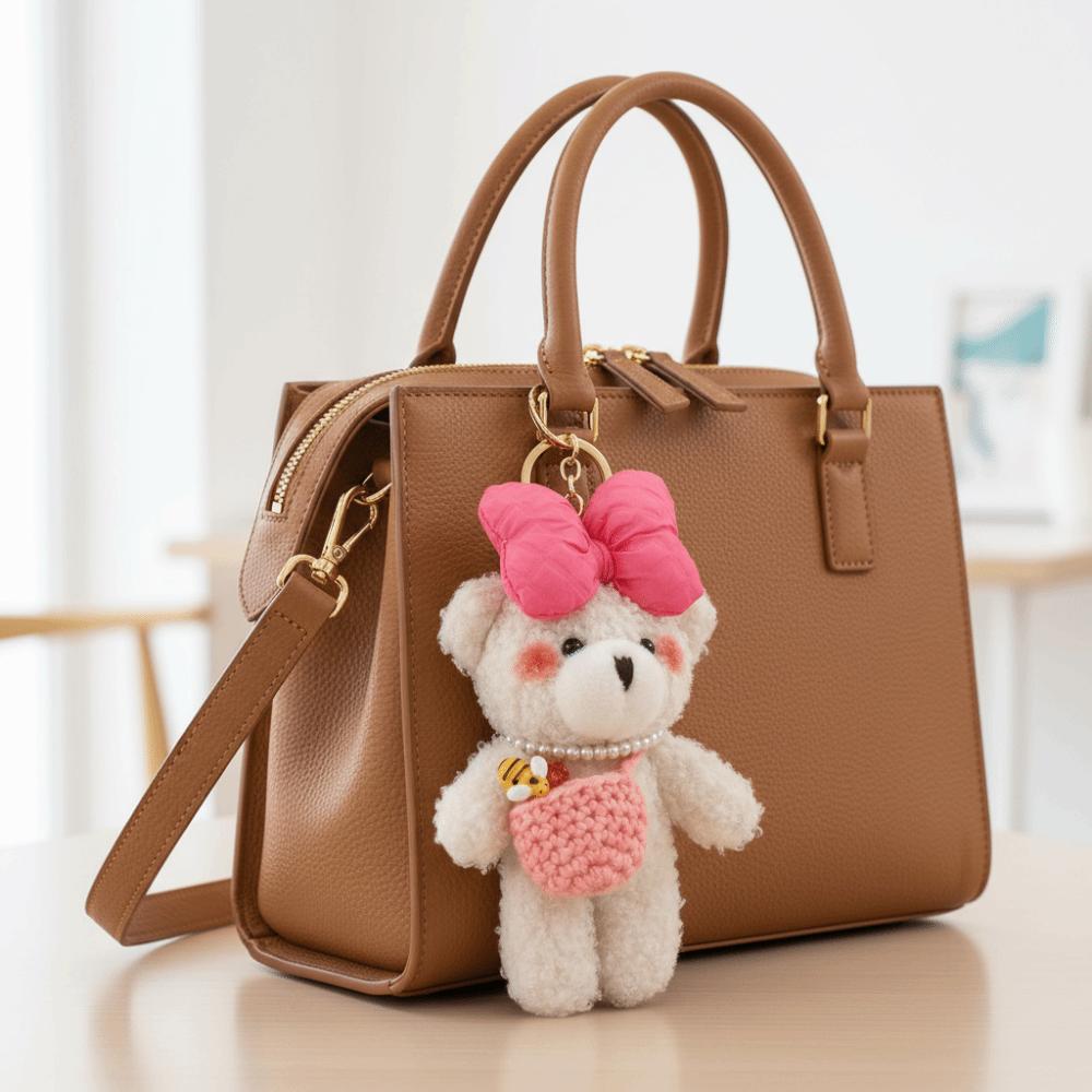 Soft Bear Plush Toys Pendant Bag Accessories Soft Plush Bear Toy Backpack Decor